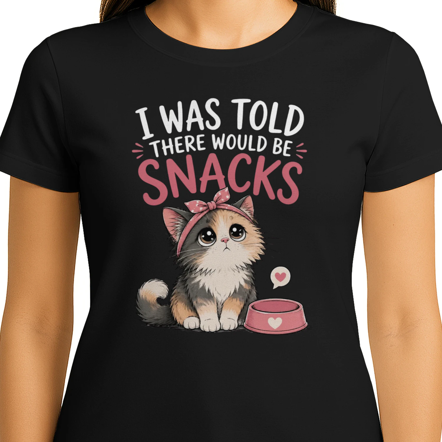 I Was Told There Would Be Snacks Funny Cat T-shirt