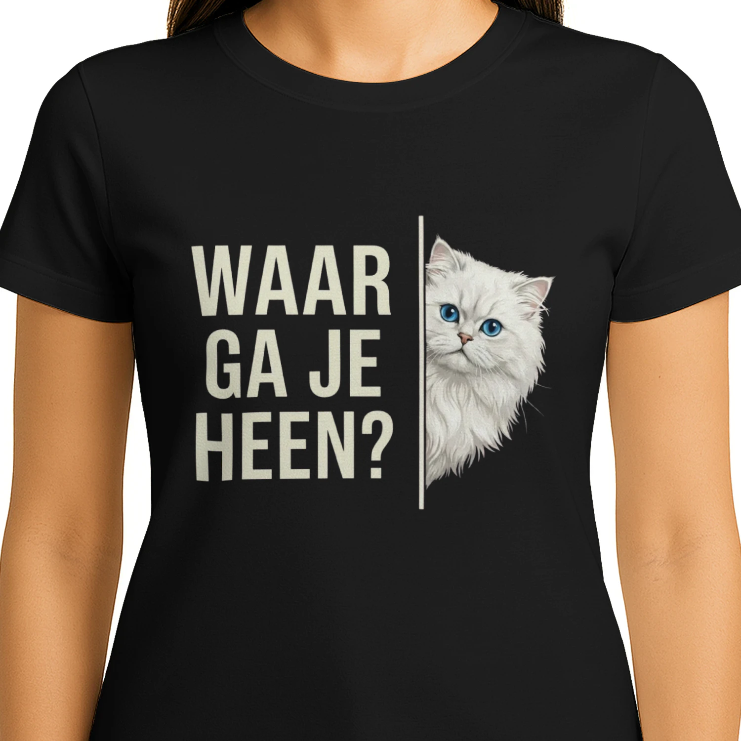 Waar Ga Je Heen Grappige Kat Unisex T-Shirt