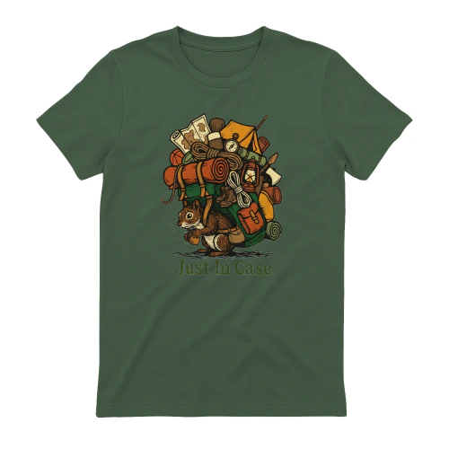 Overloaded Squirrel Camping T-Shirt