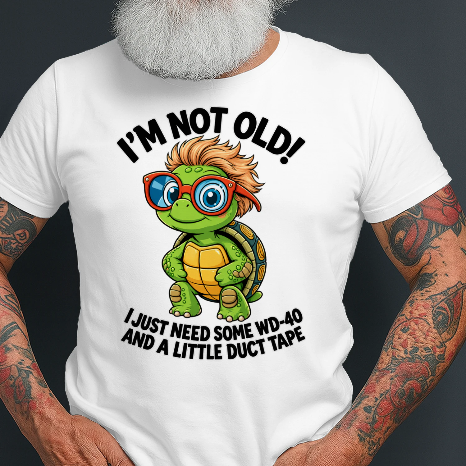 amusant avec motif de tortue Je ne suis pas vieux je suis super cool 