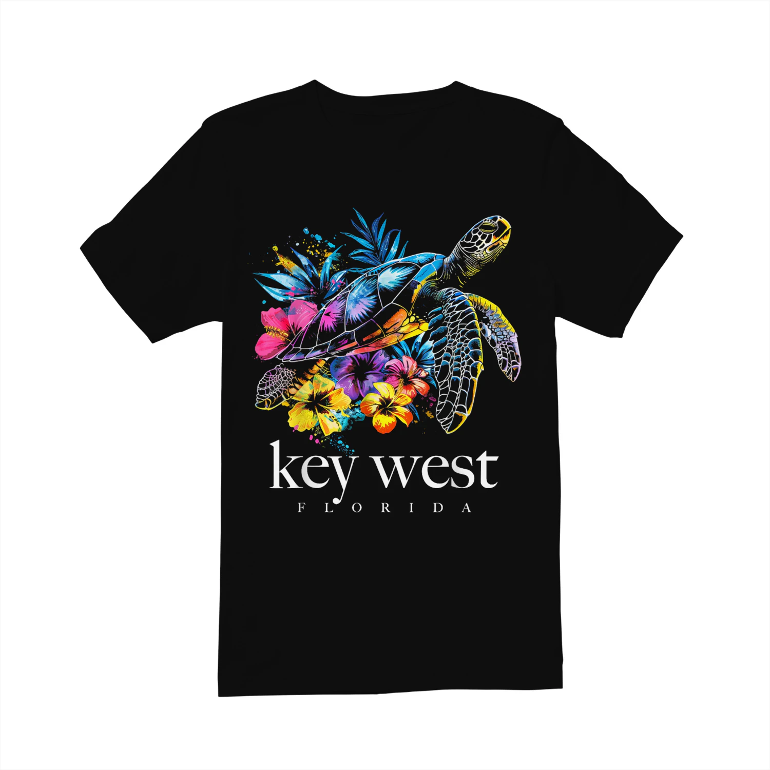 Key West Beach Florida Turtle Flowers Surfer Souvenir