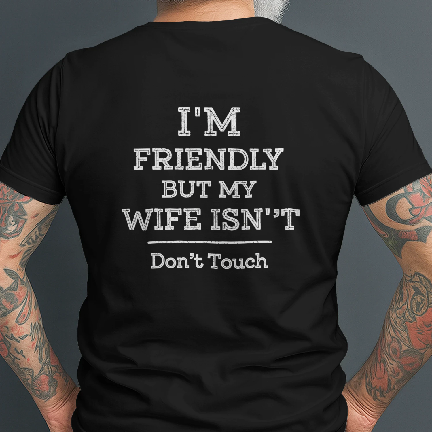 I’m Friendly But My Wife Isn’t Don’t Touch Shirt 😂 | Funny Husband Quote Tee | Protective Wife Gift | Shop Today