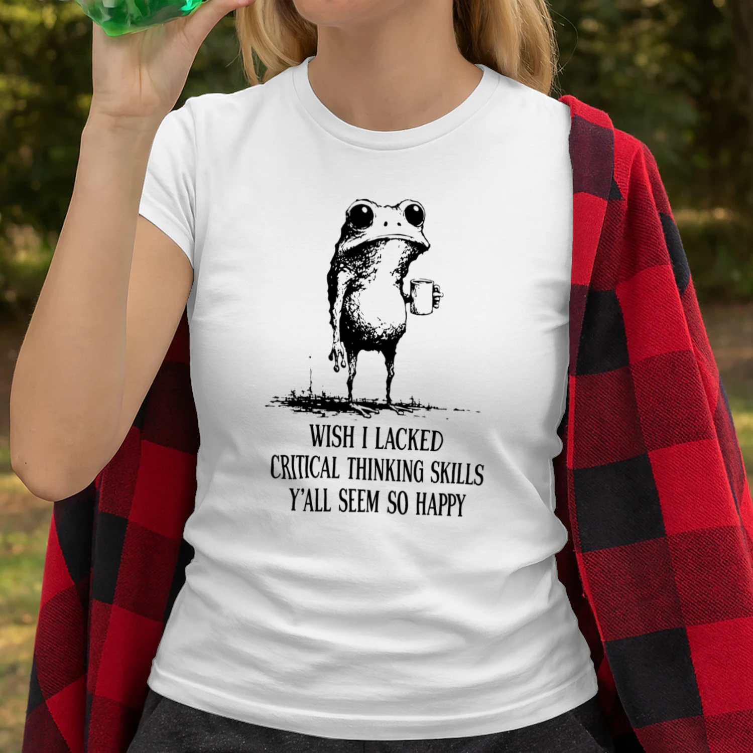 Wish I Lacked Critical Thinking Skills Funny Frog T-Shirt 🐸 Sarcastic Meme Tee | Dark Humor Gift for Overthinkers & Introverts 😂 Get Yours!