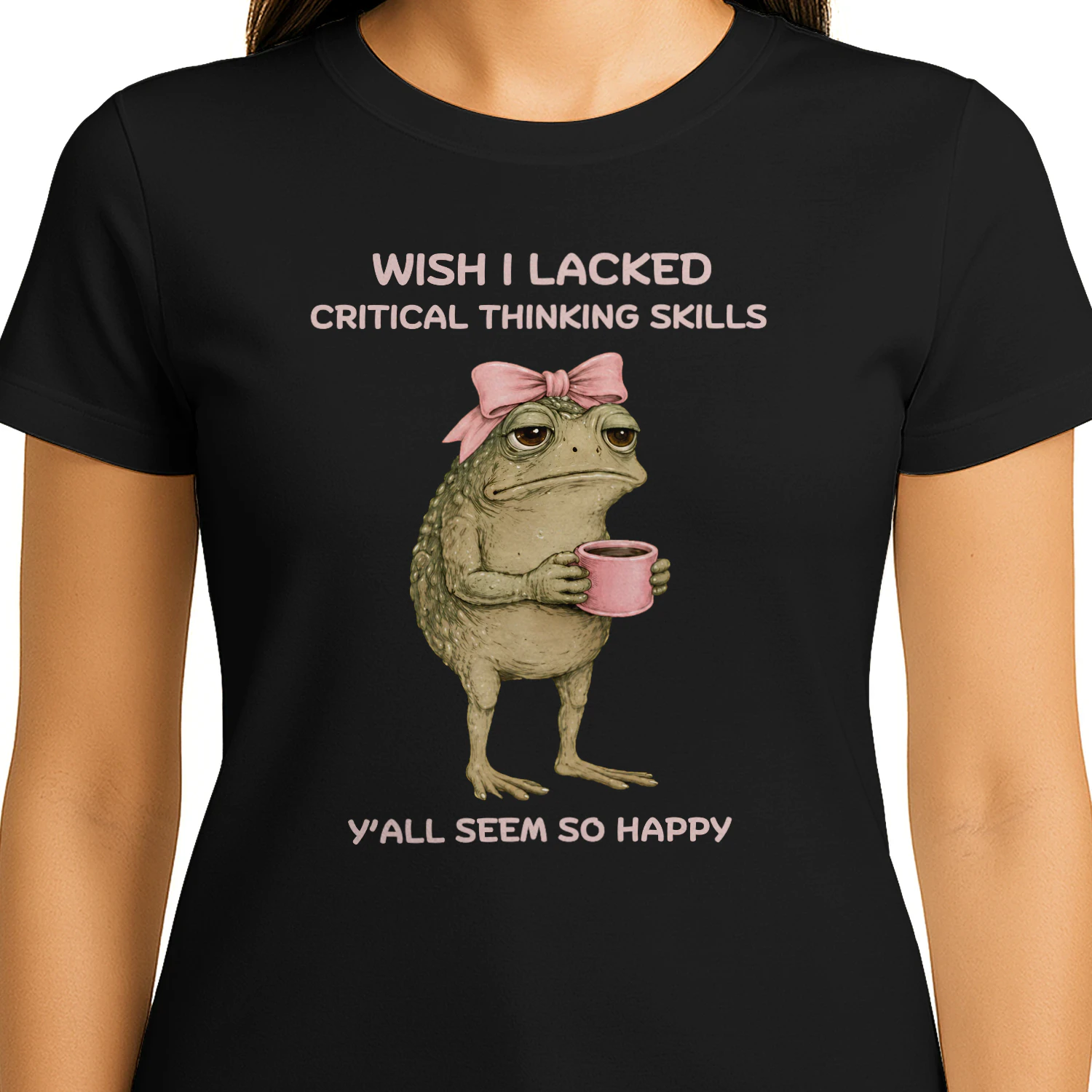 Wish I Lacked Critical Thinking Skills Funny Frog Classic Unisex T-shirt 🐸 Sarcastic Meme Tee | Dark Humor Gift for Overthinkers & Introverts 😂 Get Yours!