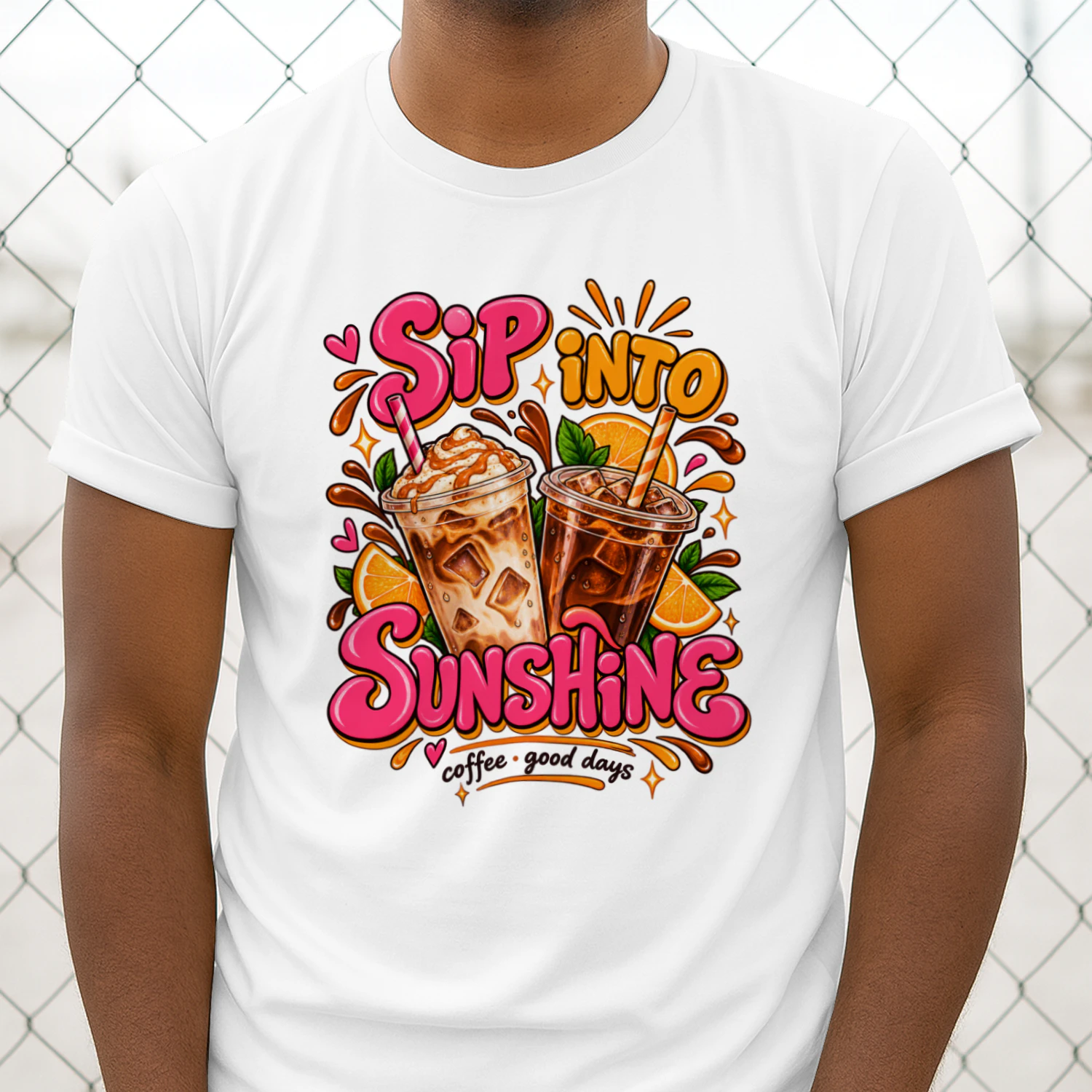 Sip Into Sunshine Coffee Graphic T-Shirt