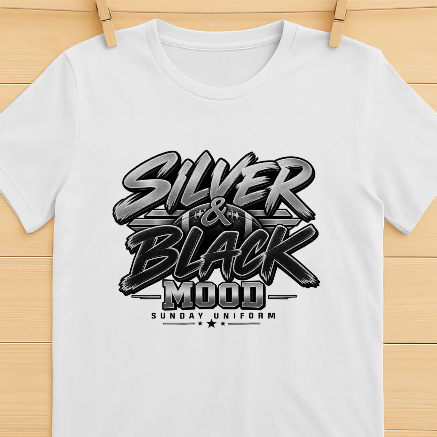 Silver & Black Mood Tee | Sunday Uniform Game Day Gift
