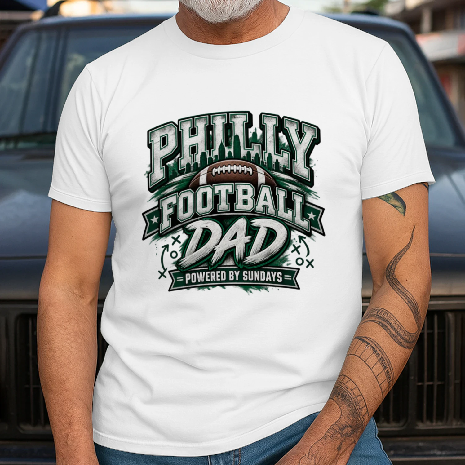 Philly Football Dad Shirt | Powered by Sundays Football Fan Gift