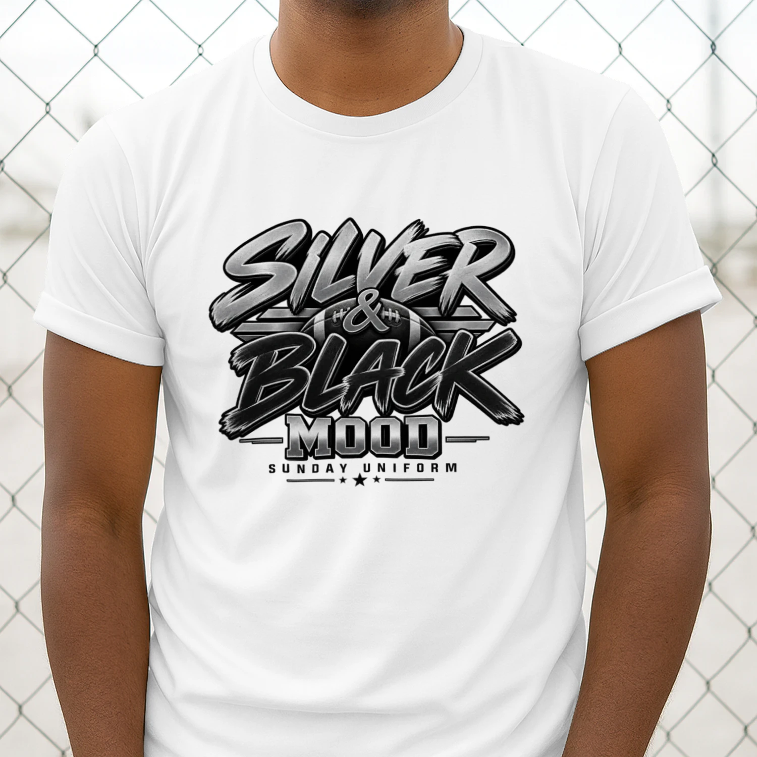 Silver & Black Mood Tee | Sunday Uniform Game Day Gift