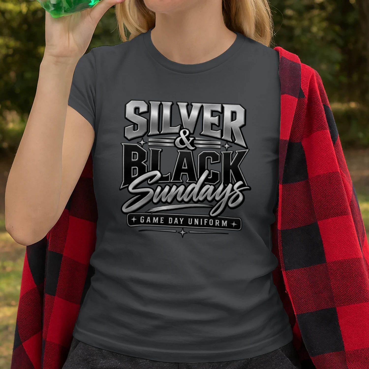 Silver & Black Game Day Shirt | Sundays Uniform Football Fan Gift