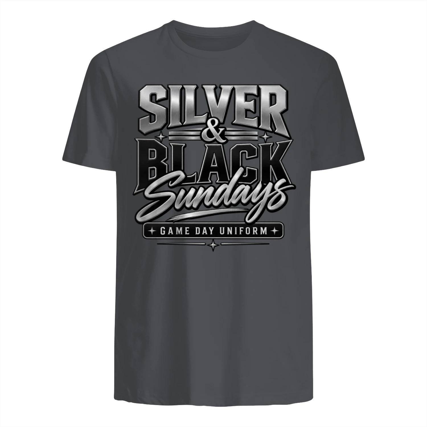 Silver & Black Game Day Shirt | Sundays Uniform Football Fan Gift