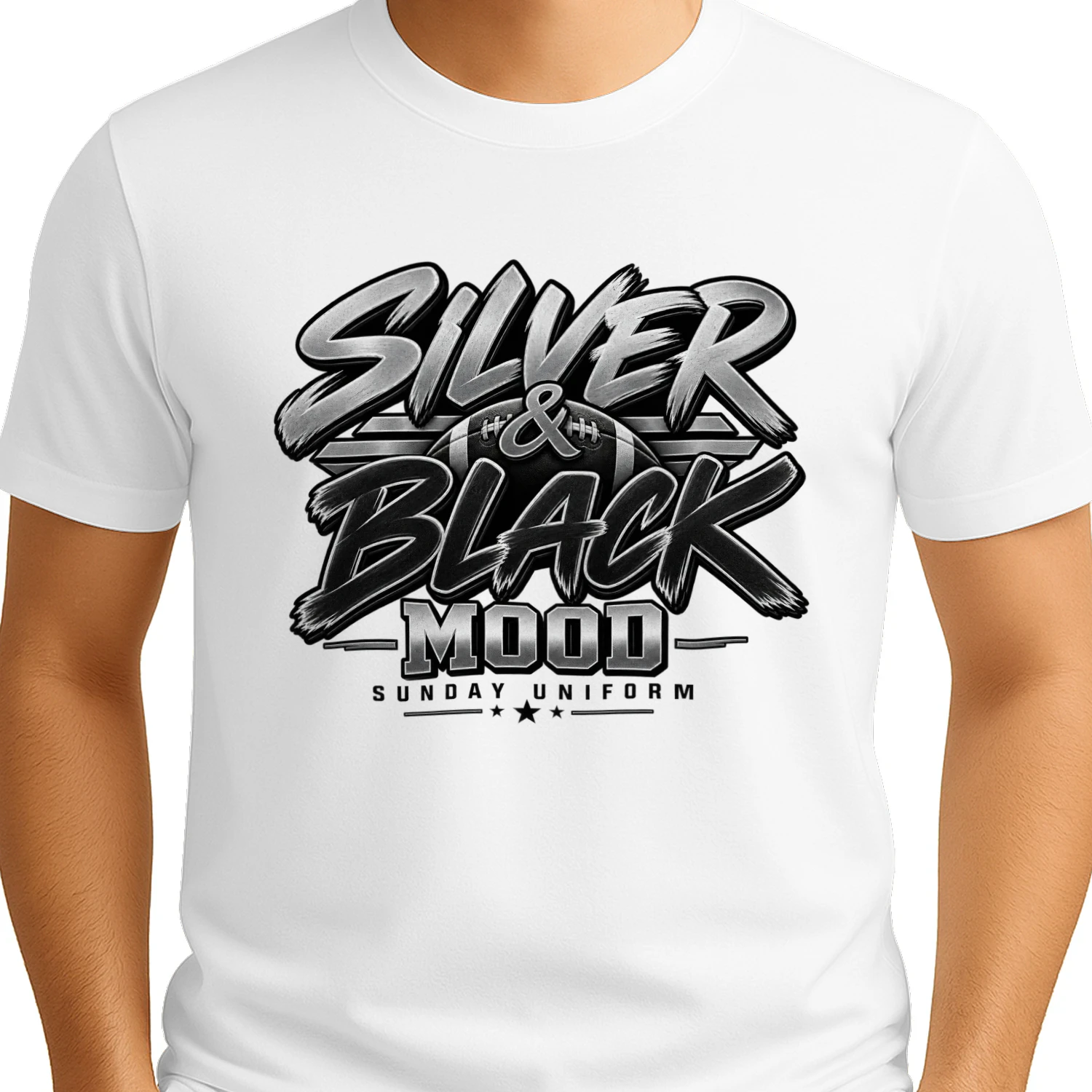 Silver & Black Mood Tee | Sunday Uniform Game Day Gift