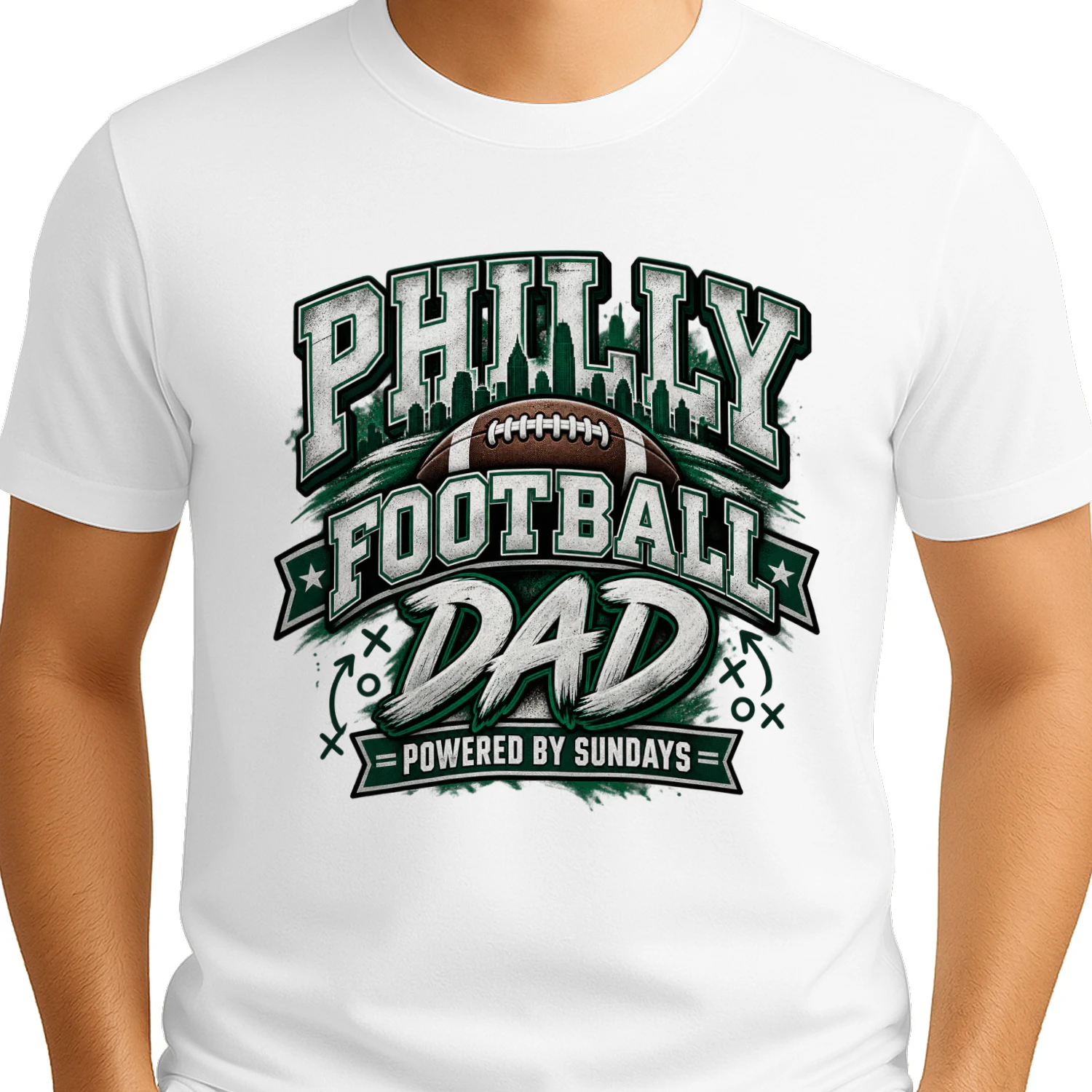 Philly Football Dad Shirt | Powered by Sundays Football Fan Gift