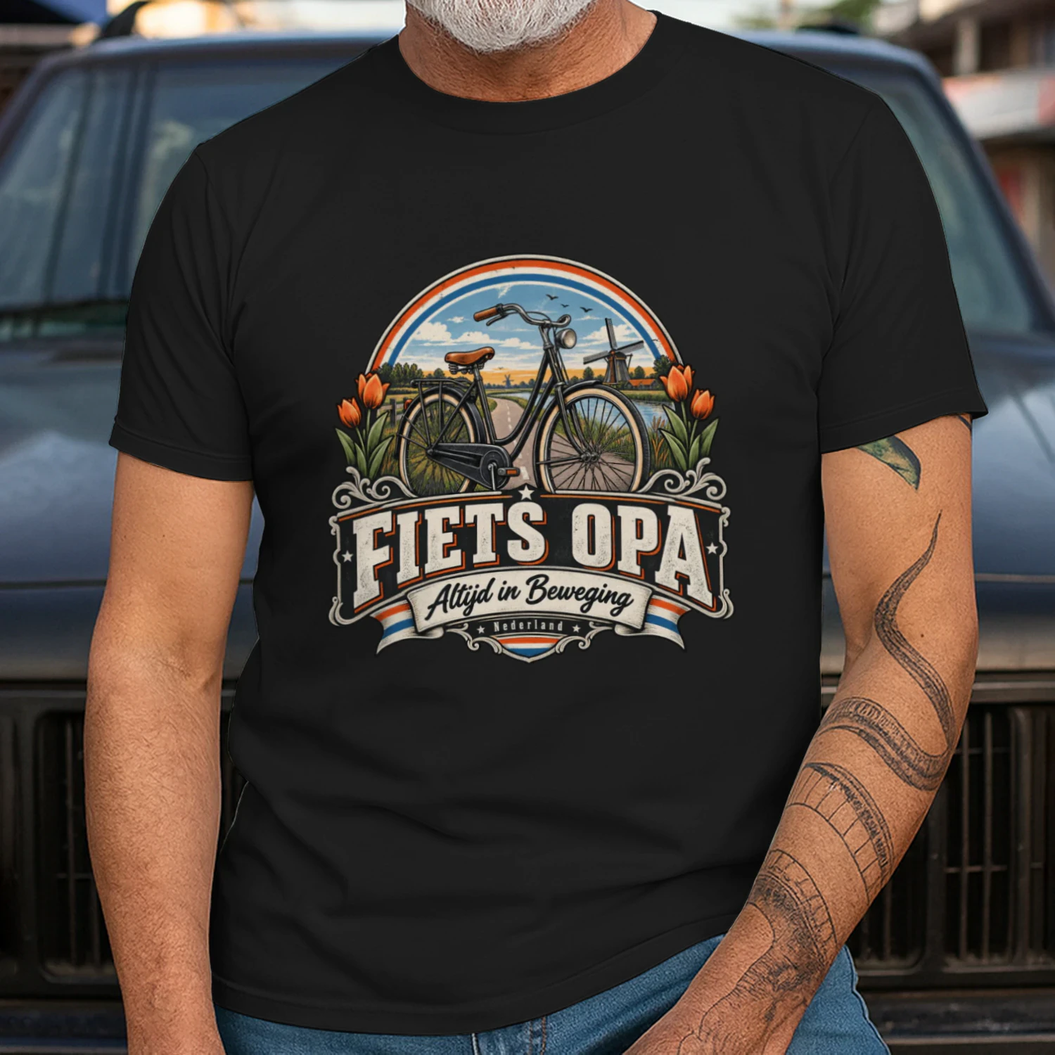 Fiets Opa Shirt | Cadeau voor Fietsliefhebber Opa | Altijd in Beweging