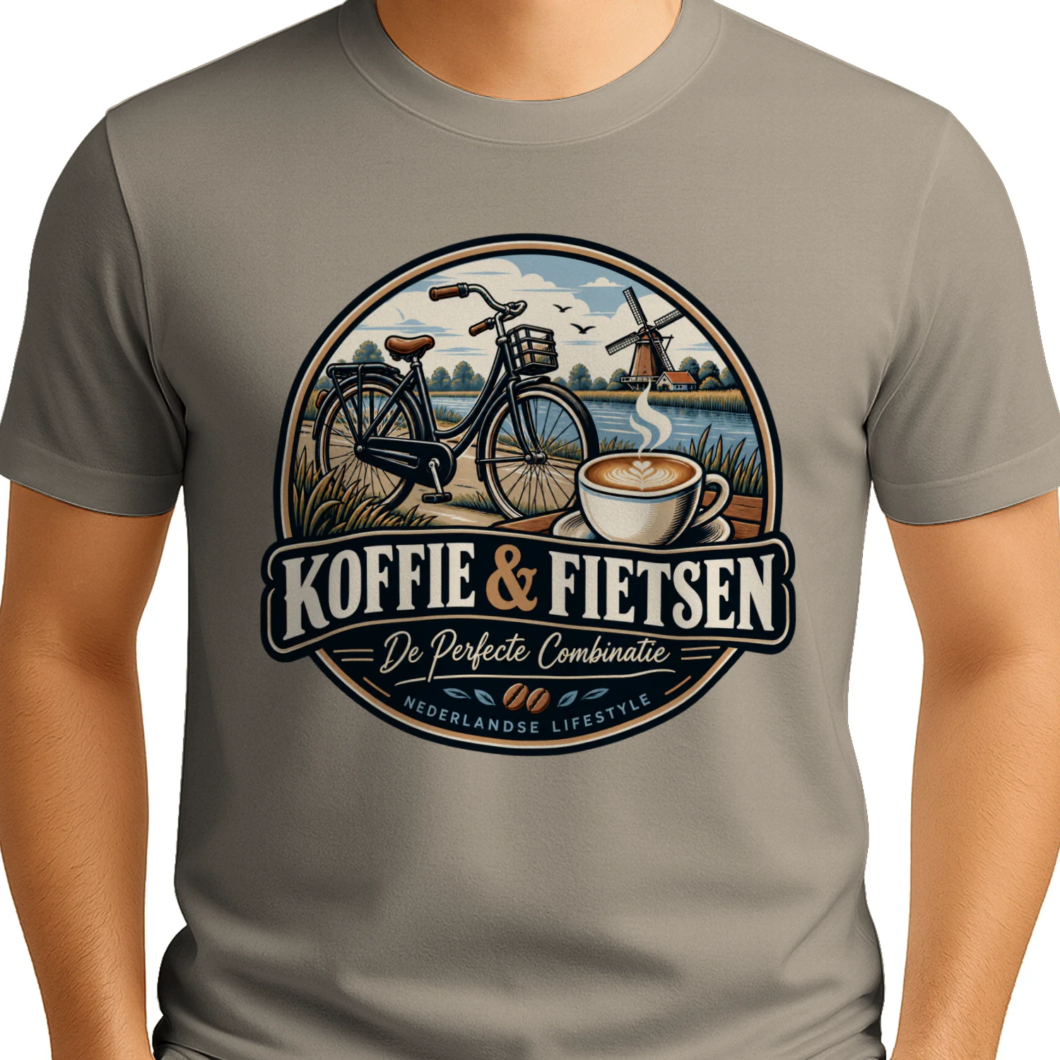 Koffie & Fietsen Shirt | De Perfecte Combinatie | Nederlands Fietsliefhebber T-Shirt