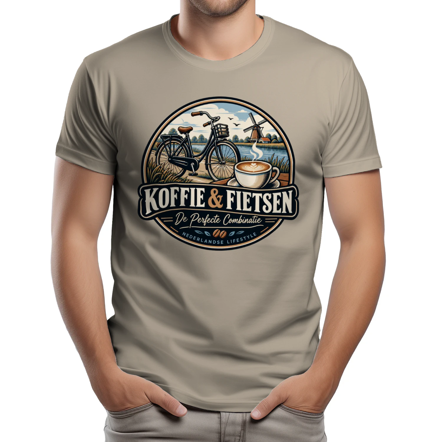 Koffie & Fietsen Shirt | De Perfecte Combinatie | Nederlands Fietsliefhebber T-Shirt