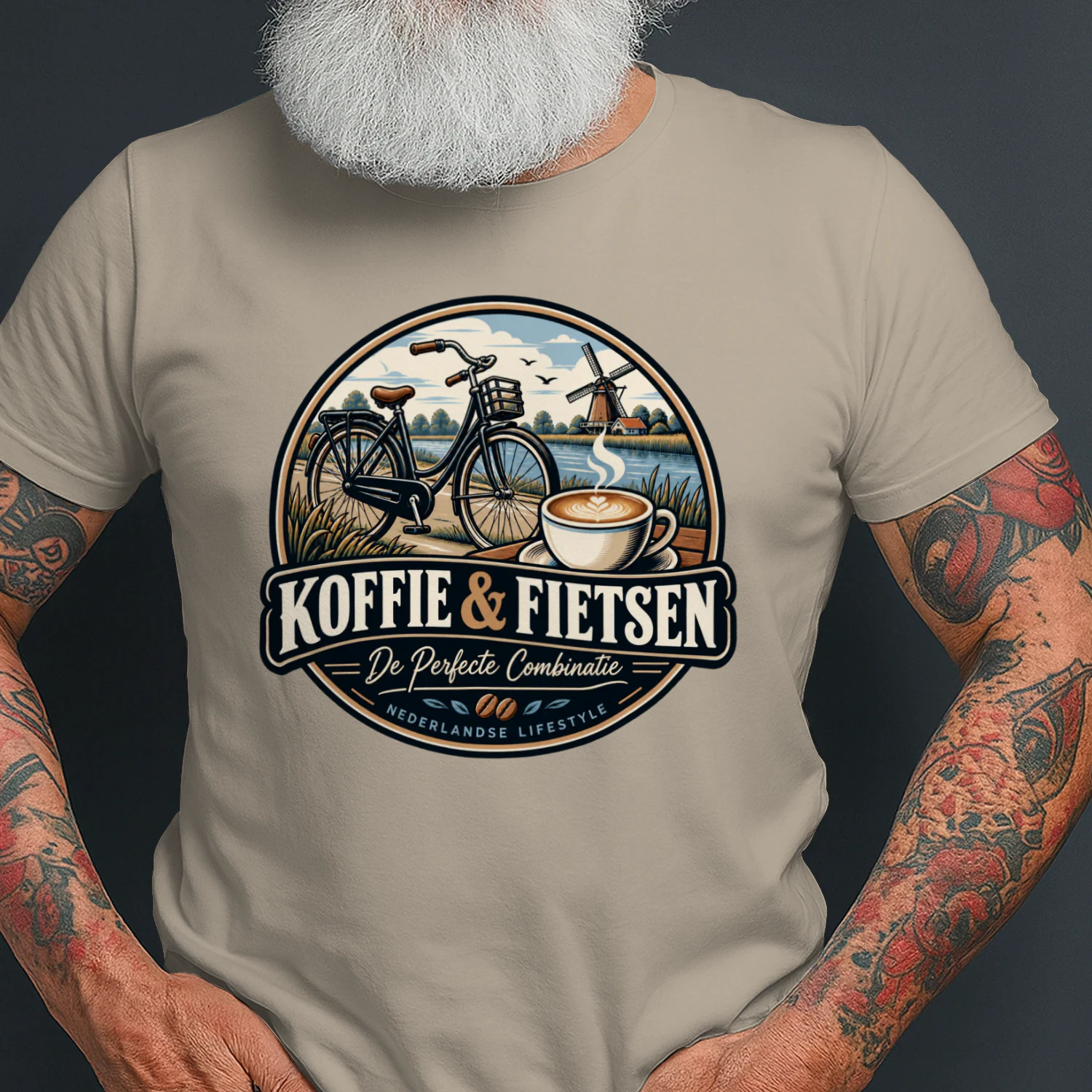 Koffie & Fietsen Shirt | De Perfecte Combinatie | Nederlands Fietsliefhebber T-Shirt