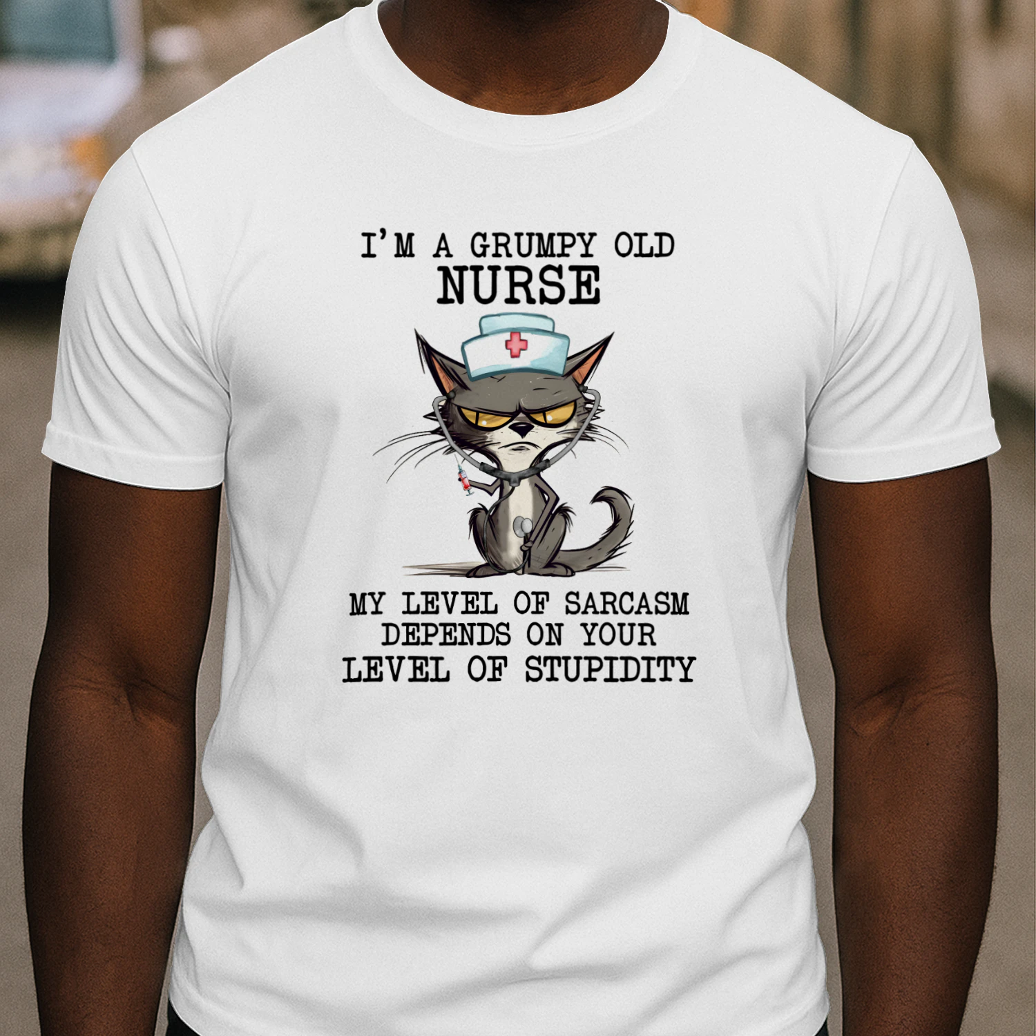 Grumpy Old Nurse Cat Level of Sarcasm