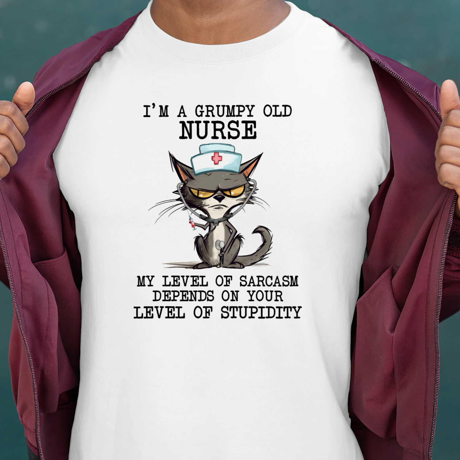 Grumpy Old Nurse Cat Level of Sarcasm