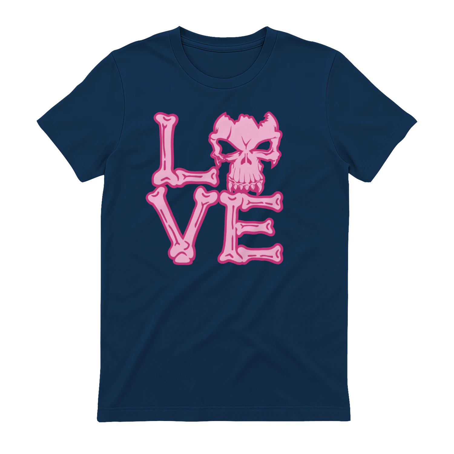 Love Skull and Bones Pink Goth Valentine