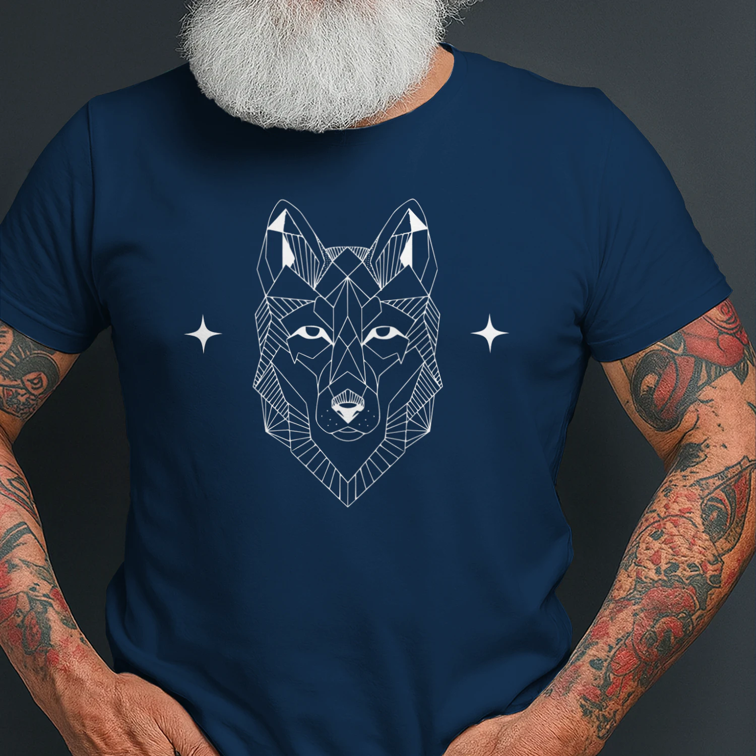 Geometric Wolf Line Art