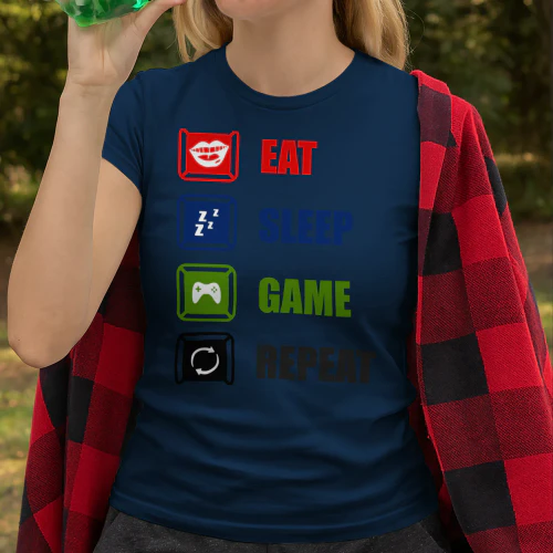 Eat Sleep Game Repeat Tee