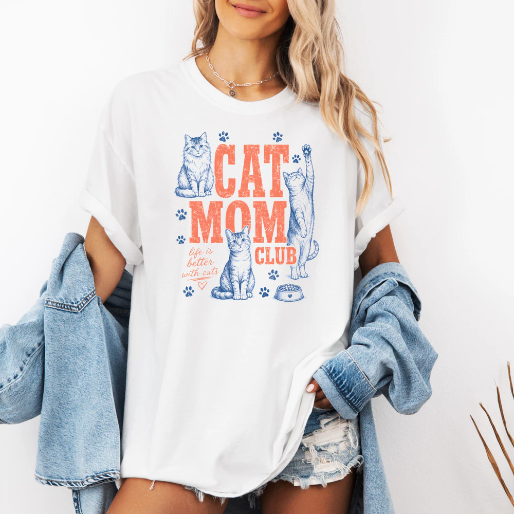 Cat Mom Shirt, Cat Mama Tee, Cat Mom T-Shirt, Gift For Cat Mom, Funny Cat Shirt