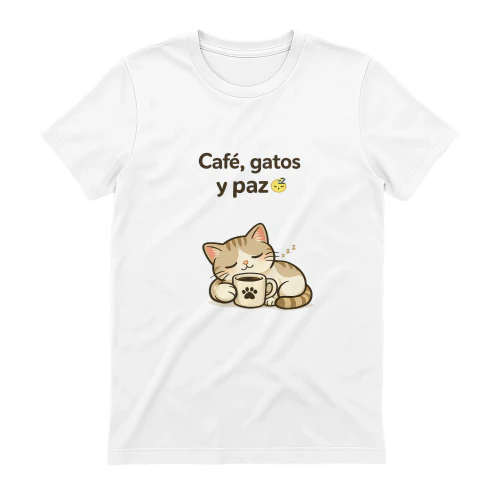 Camiseta Café Gatos y Paz 😴