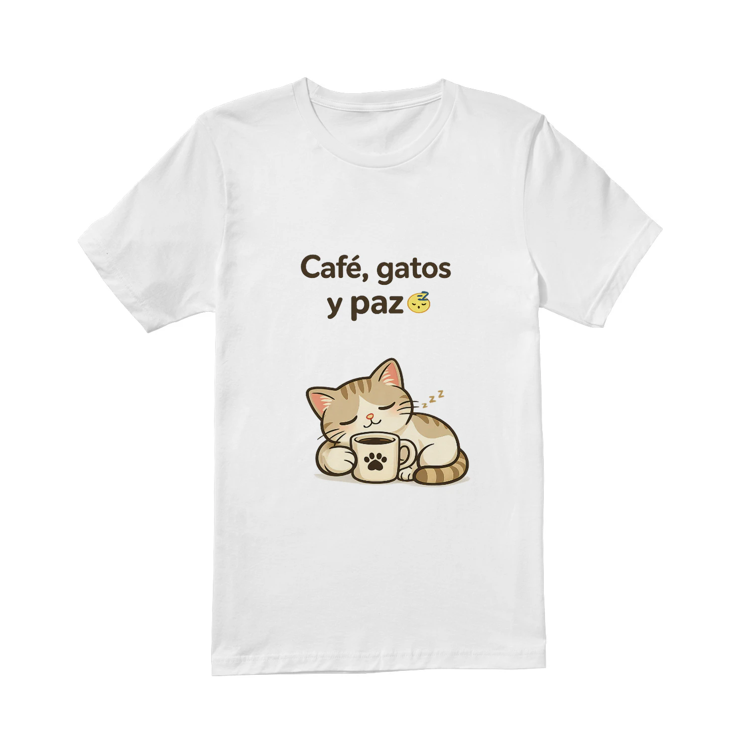 Camiseta Café Gatos y Paz 😴