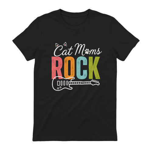 Cat Moms Rock Retro Cat Lover Shirt