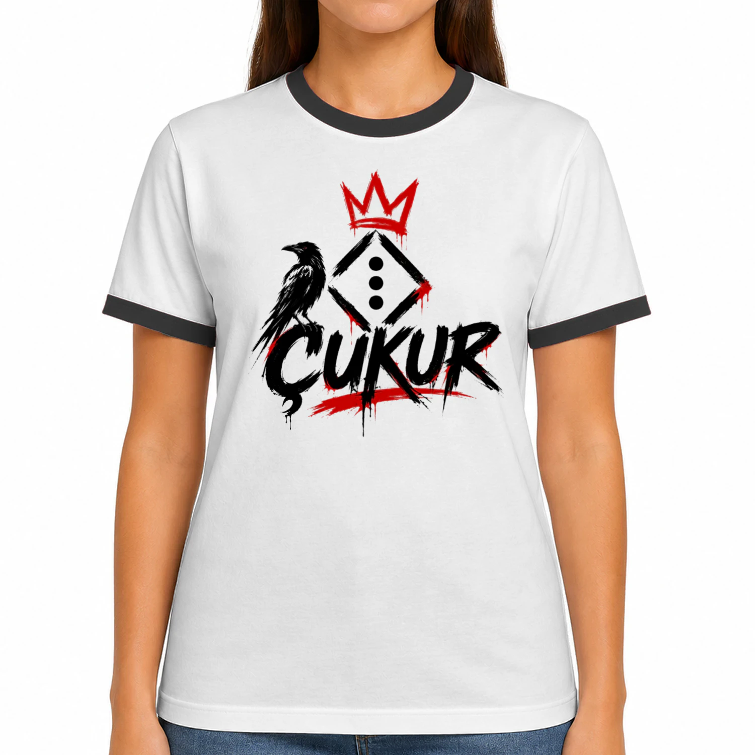  ÇUKUR Black & Red Streetwear T-Shirt