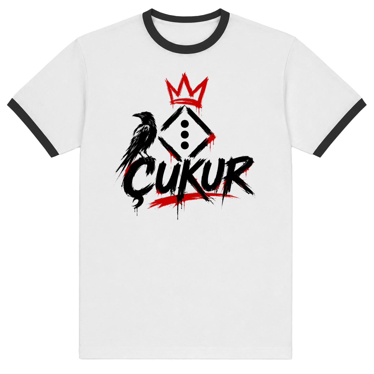  ÇUKUR Black & Red Streetwear T-Shirt