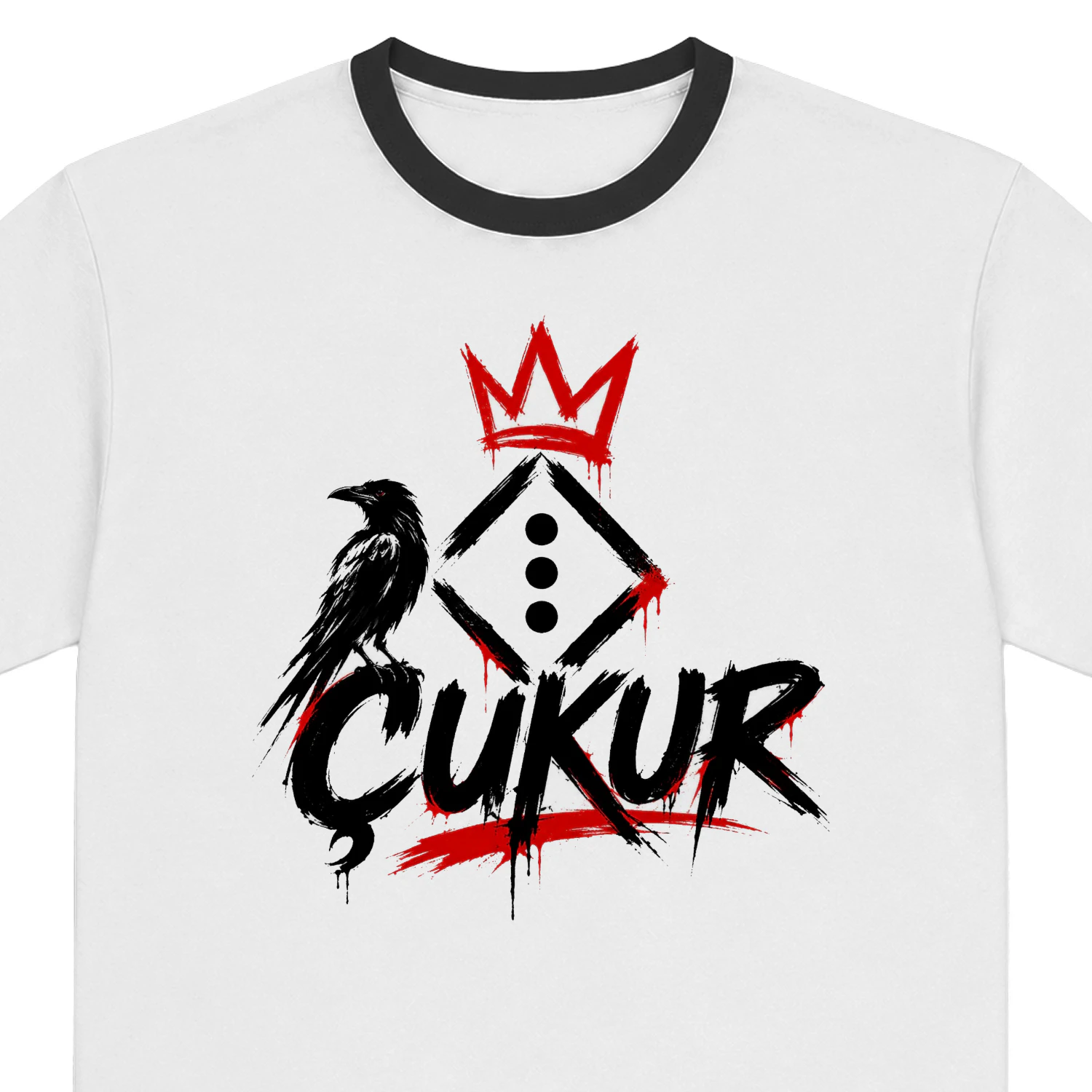  ÇUKUR Black & Red Streetwear T-Shirt