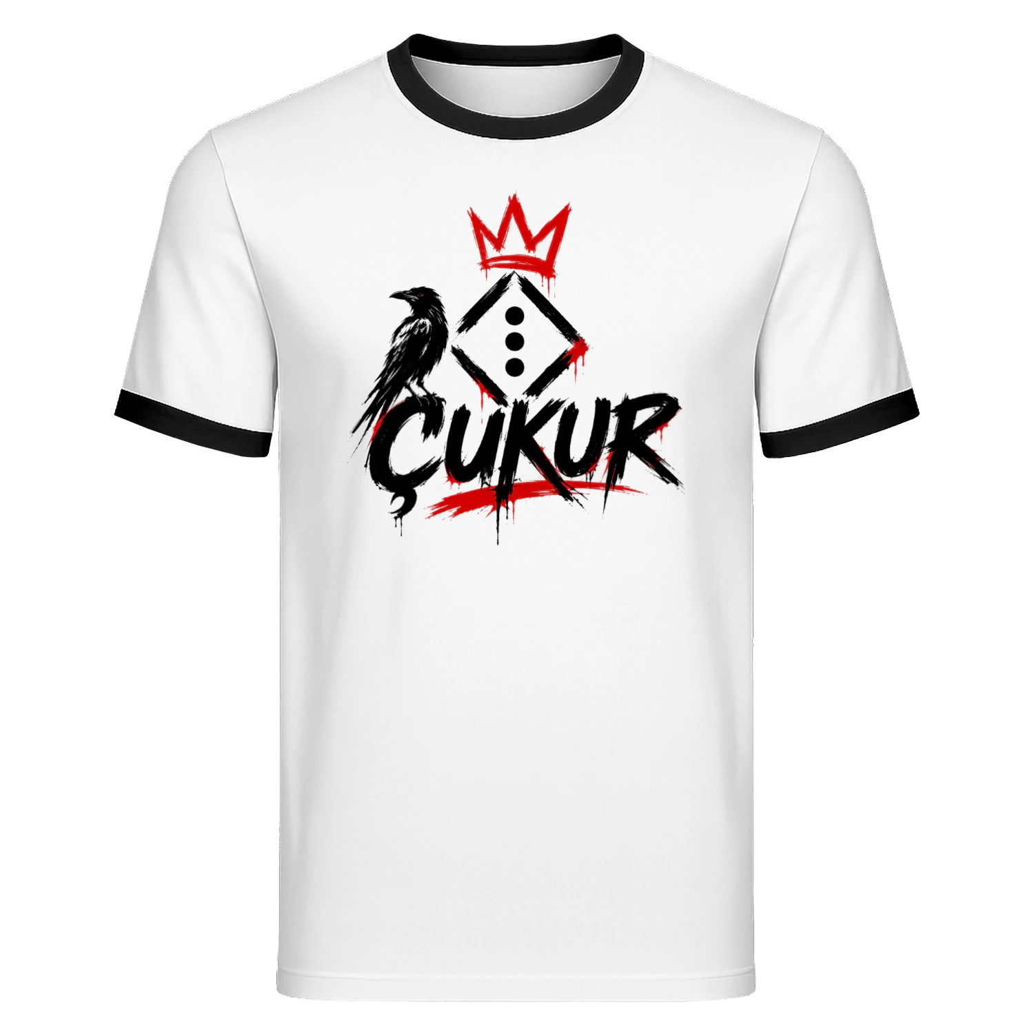  ÇUKUR Black & Red Streetwear T-Shirt