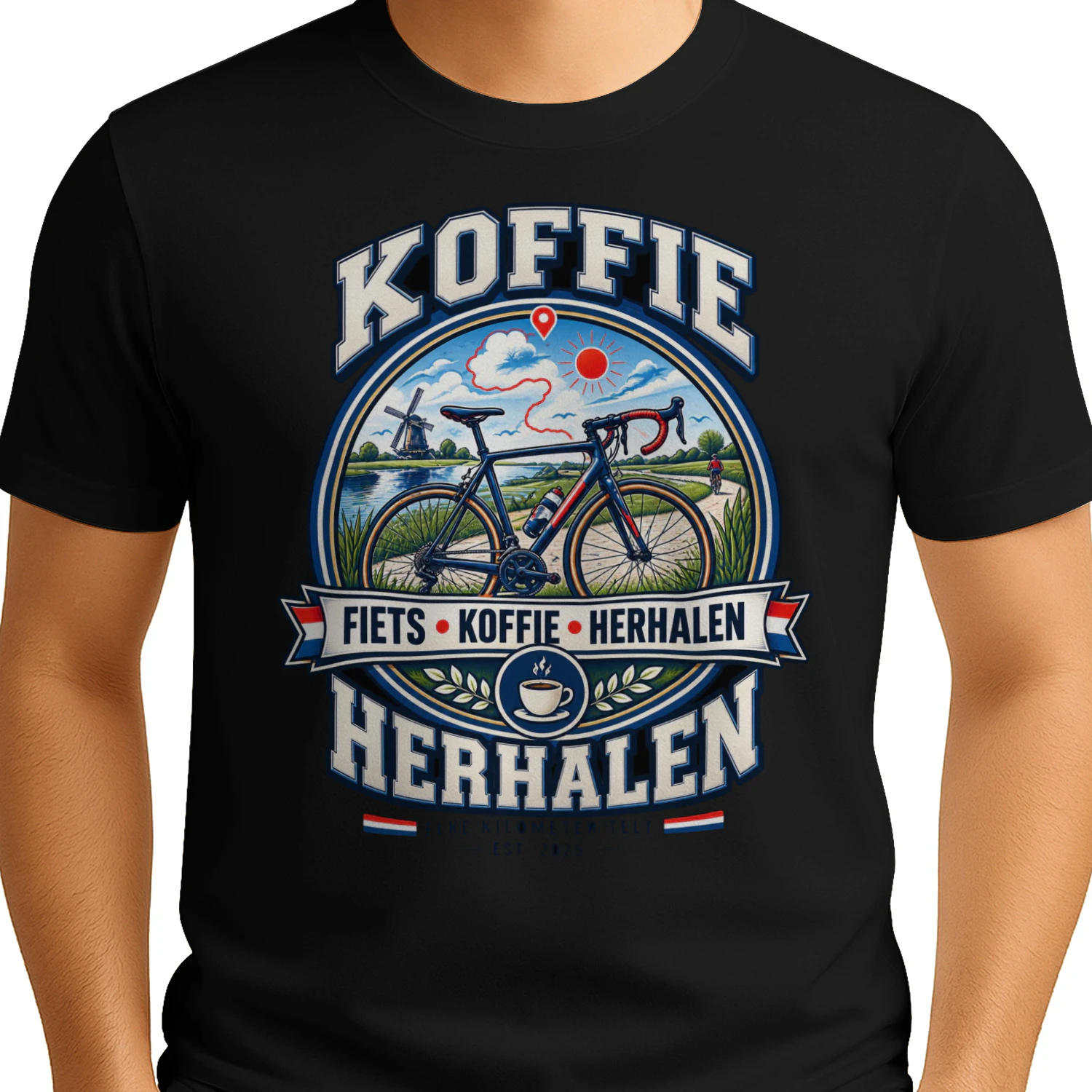 Vintage Cycling Coffee T-Shirt – Ride More Think Less – Bicycle Lover Gift