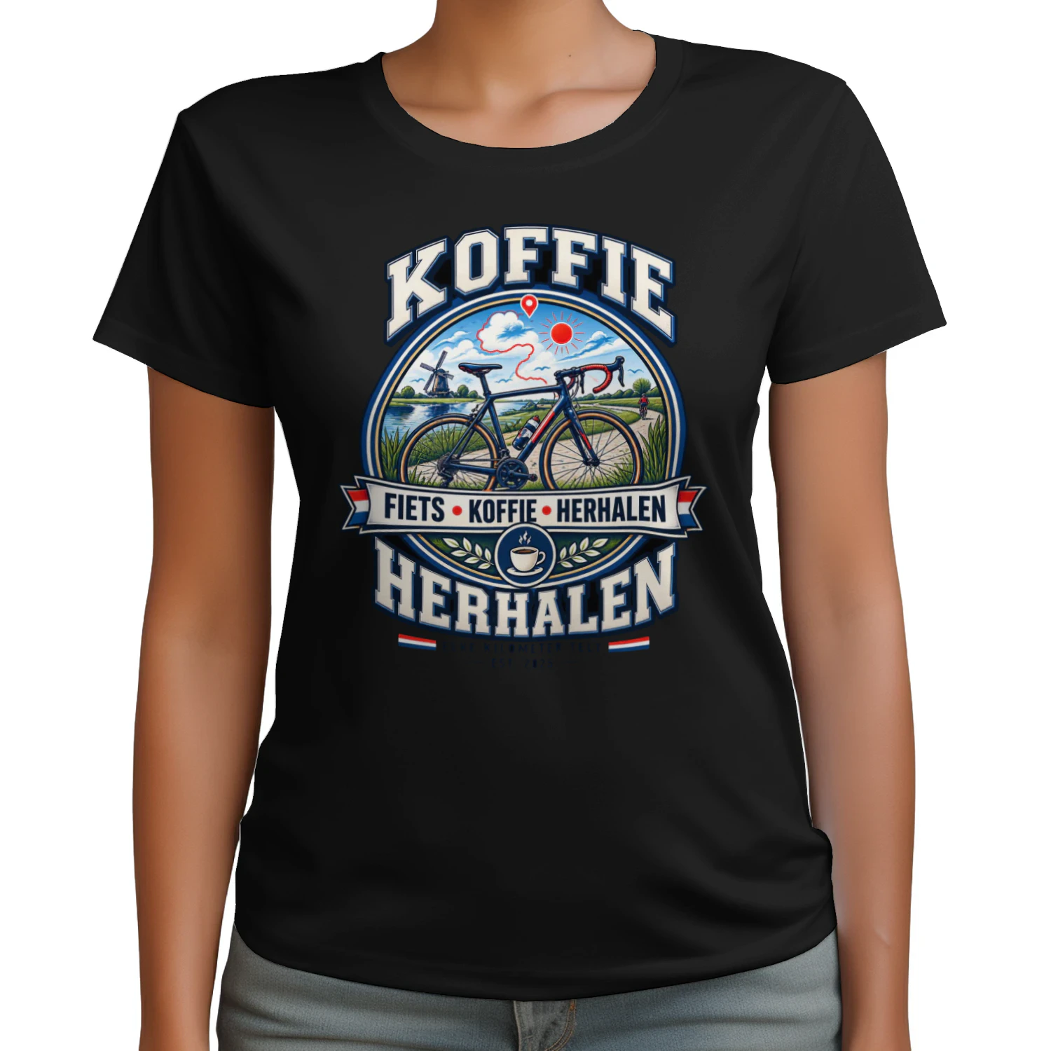 Vintage Cycling Coffee T-Shirt – Ride More Think Less – Bicycle Lover Gift