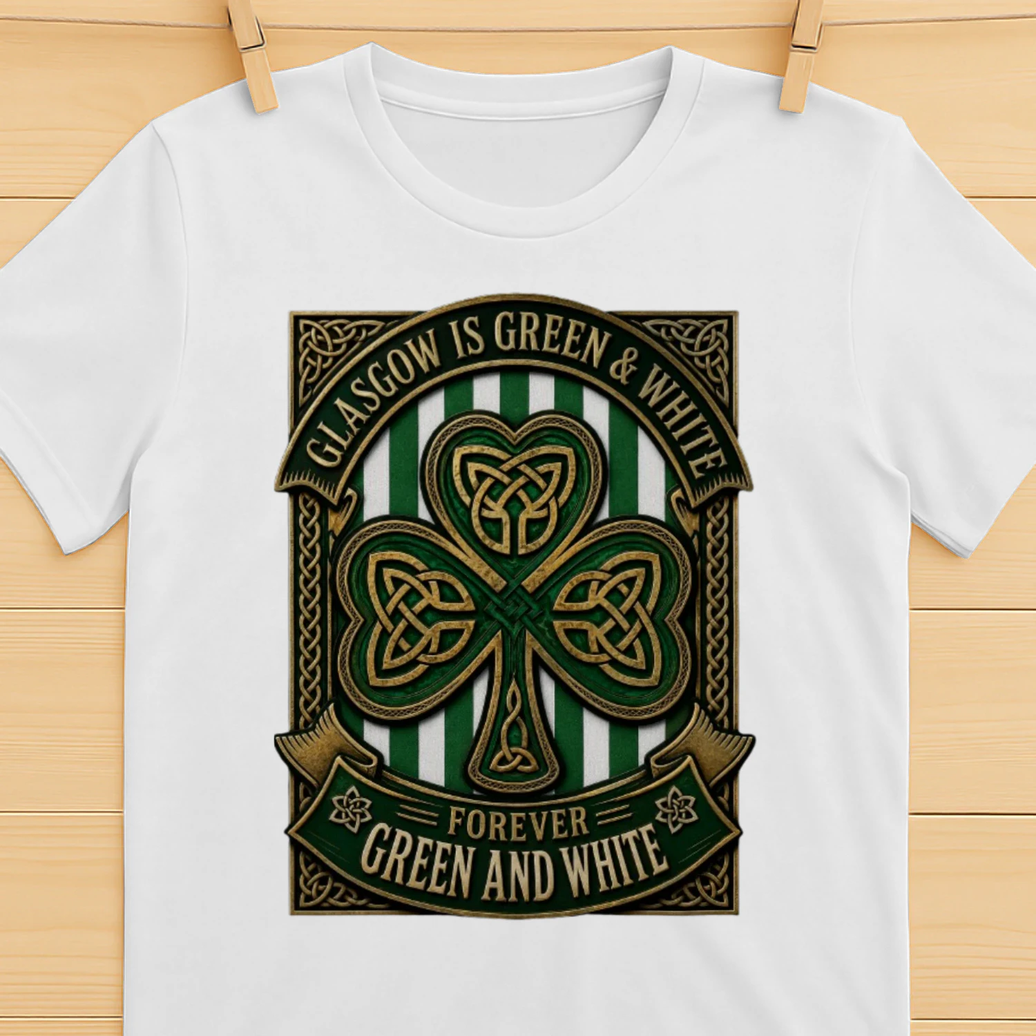 Glasgow is green and white T-shirt