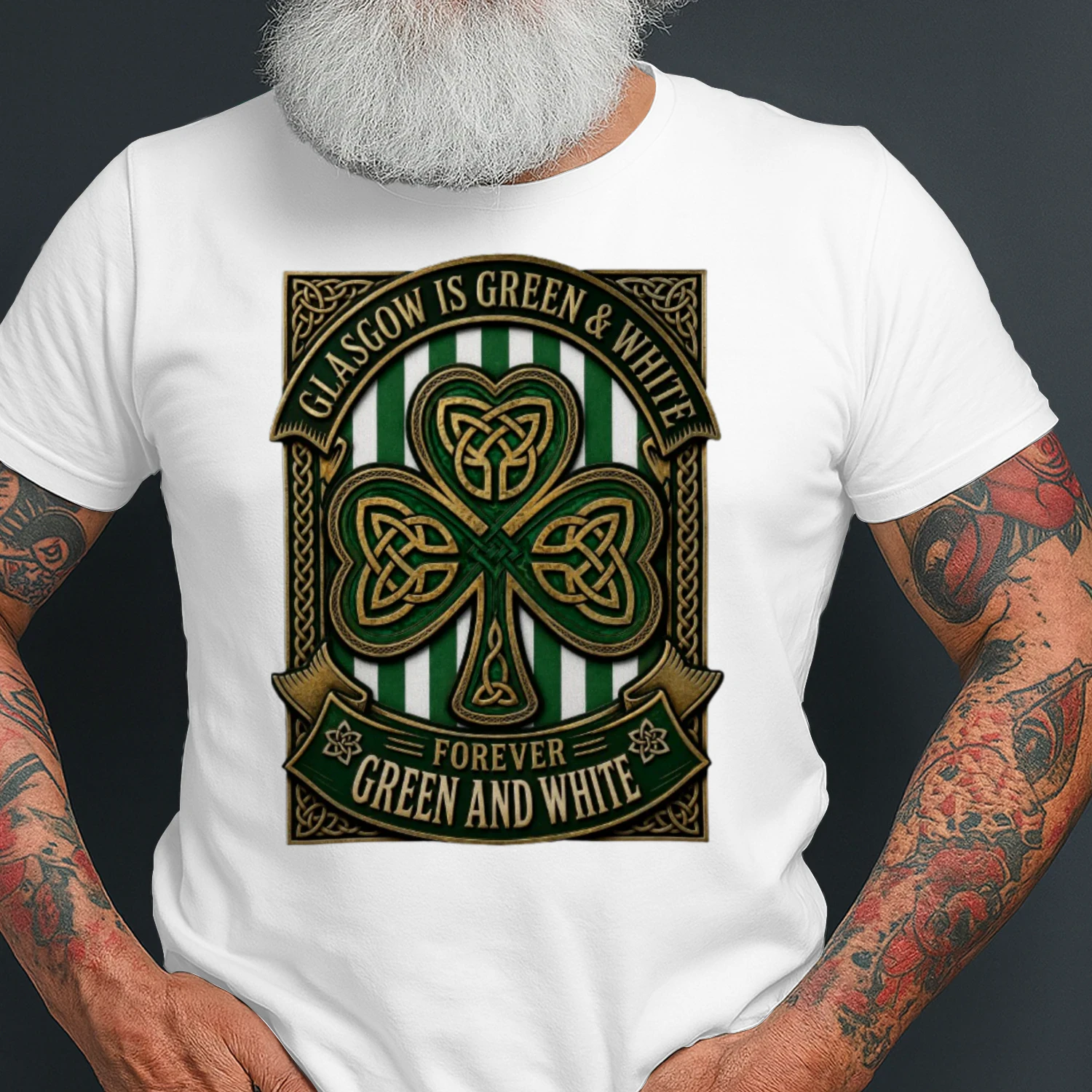 Glasgow is green and white T-shirt