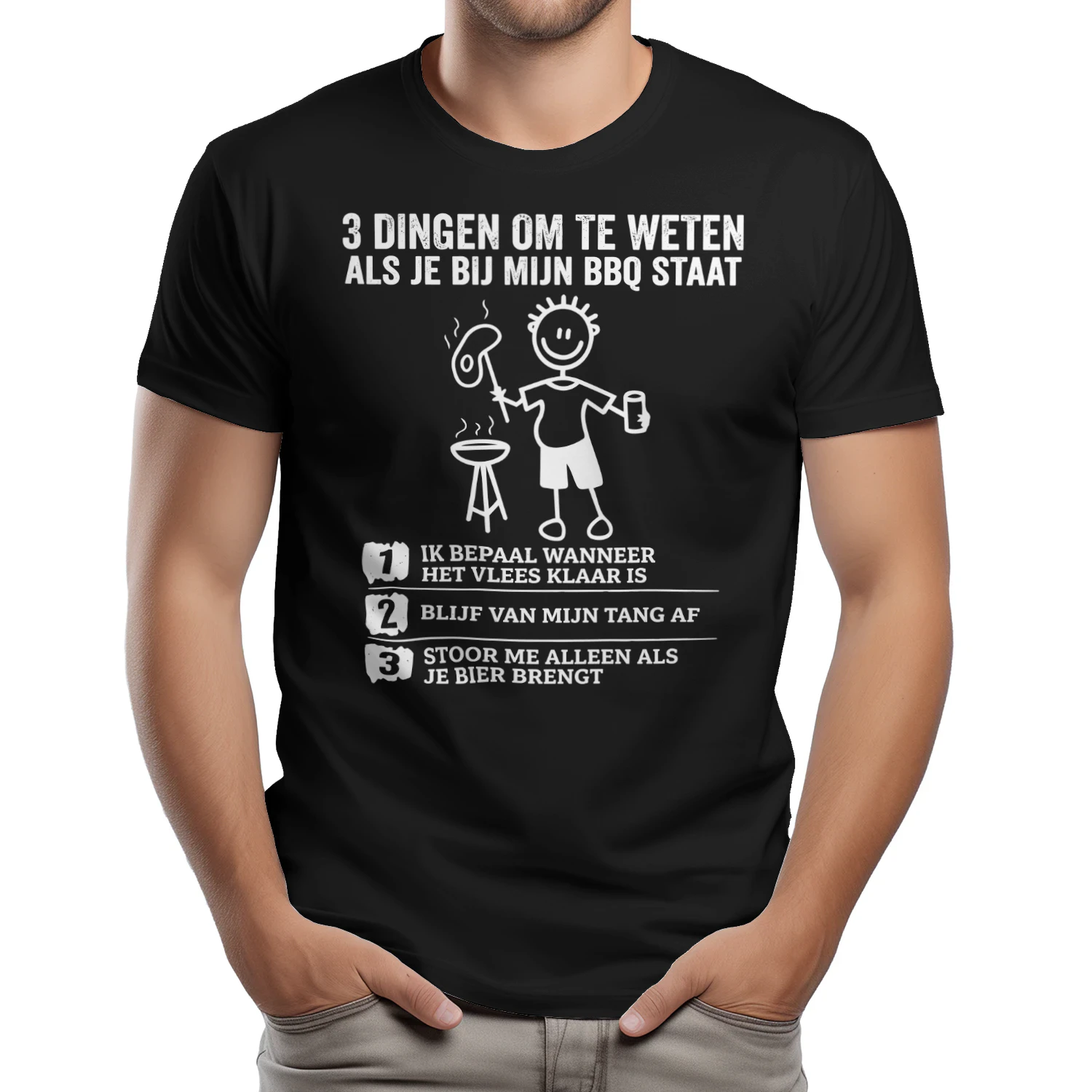 3 Dingen Om Te Weten Als Je Bij Mijn BBQ Staat Funny BBQ Grill T-Shirt