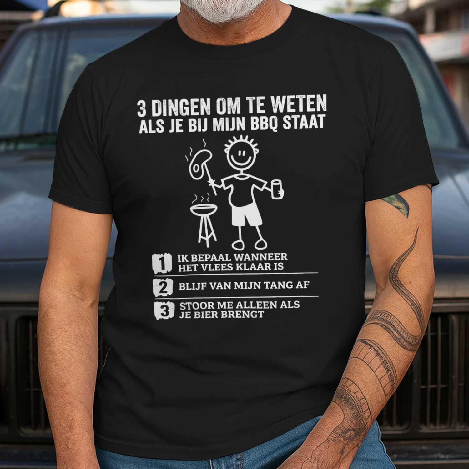 3 Dingen Om Te Weten Als Je Bij Mijn BBQ Staat Funny BBQ Grill T-Shirt