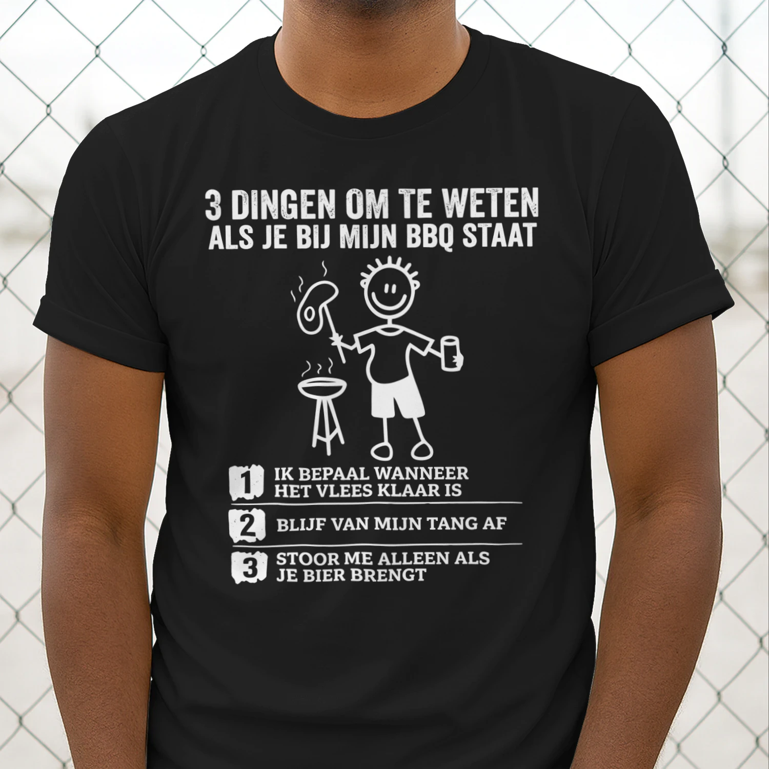 3 Dingen Om Te Weten Als Je Bij Mijn BBQ Staat Funny BBQ Grill T-Shirt