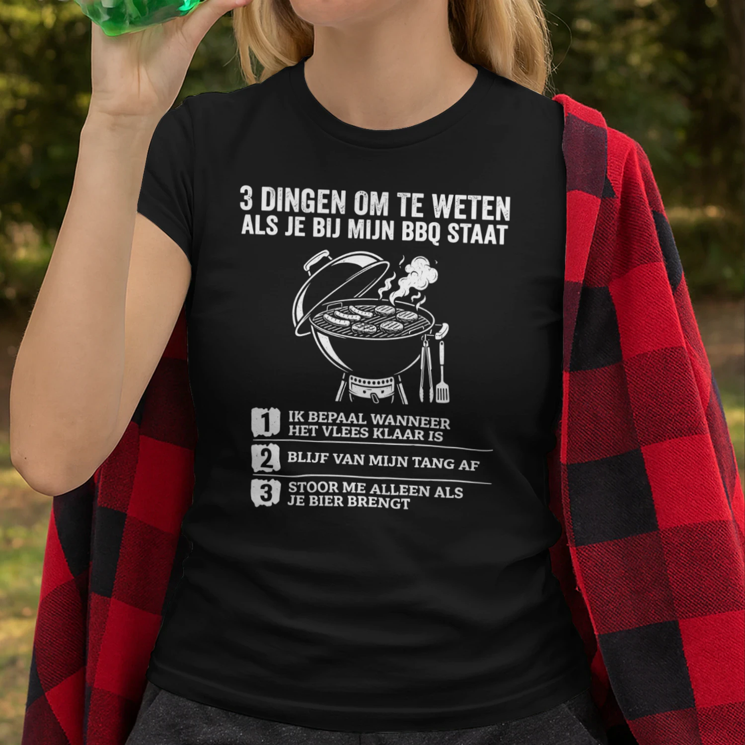 3 Dingen Om Te Weten Als Je Bij Mijn BBQ Staat Grappig BBQ T-Shirt Voor Grillmaster En Bierliefhebbers