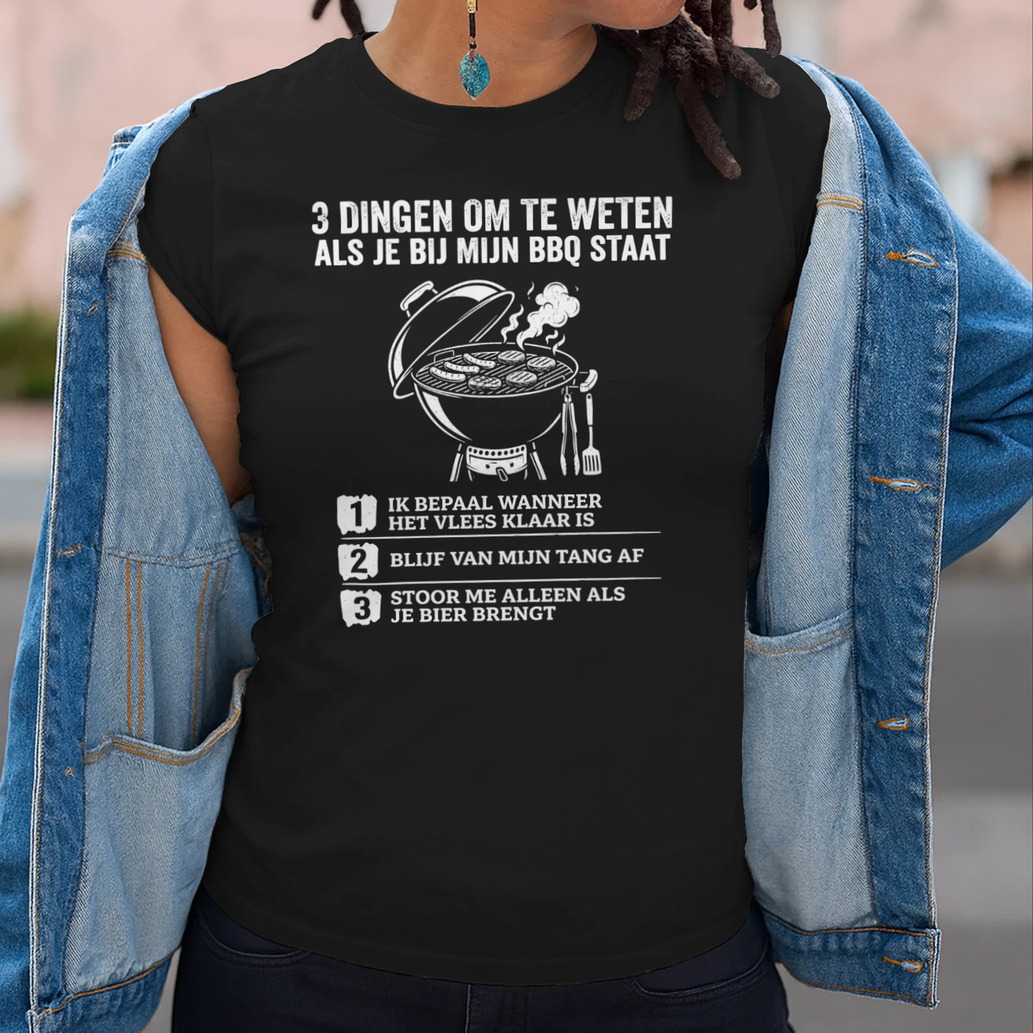 3 Dingen Om Te Weten Als Je Bij Mijn BBQ Staat Grappig BBQ T-Shirt Voor Grillmaster En Bierliefhebbers
