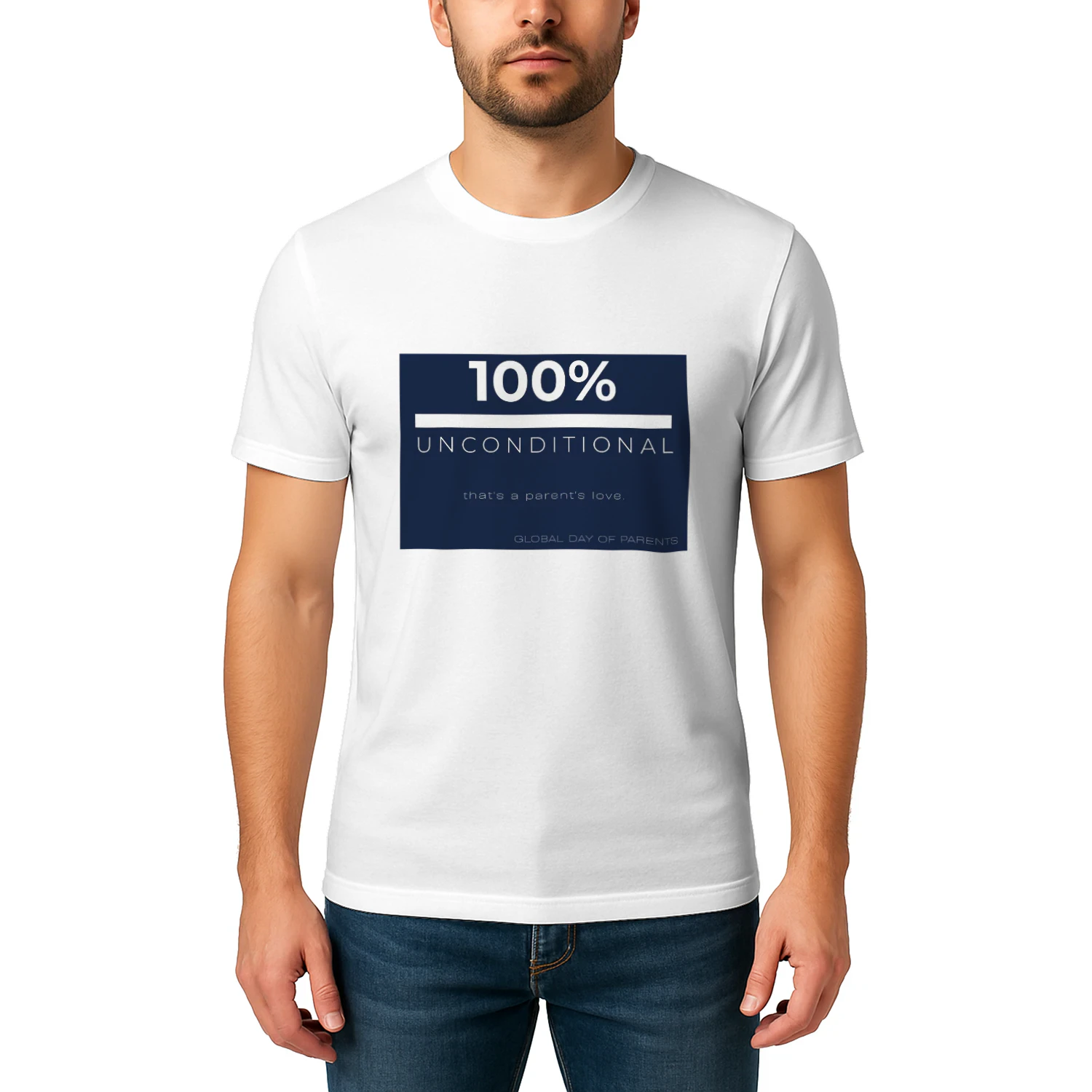 100% Unconditional Parent Love Typography for Global Day of Parents Classic Unisex T-shirt
