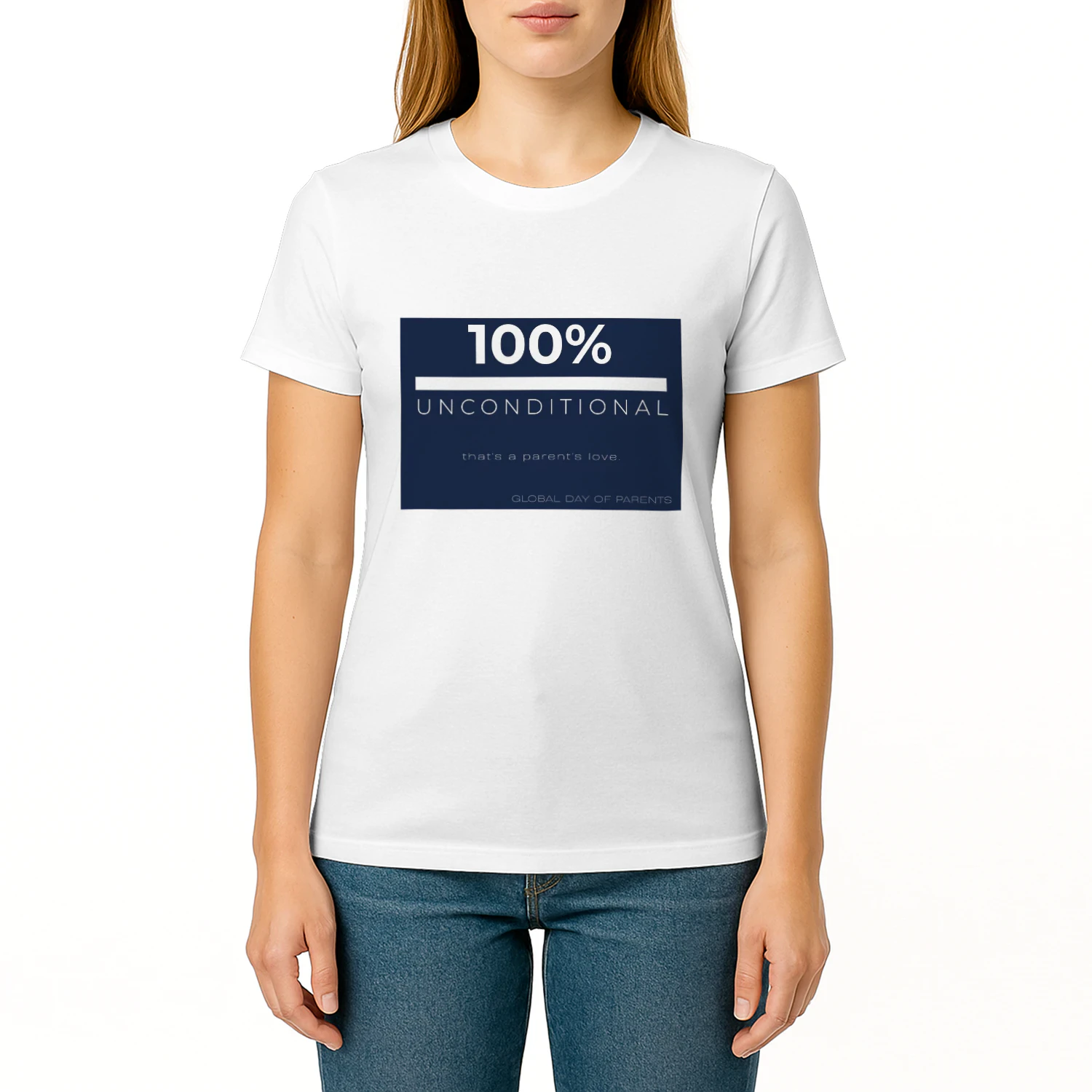 100% Unconditional Parent Love Typography for Global Day of Parents Classic Unisex T-shirt