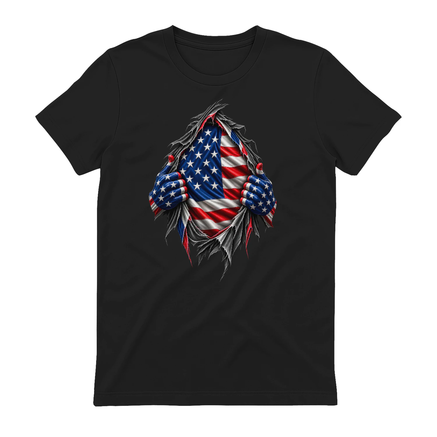 American Pride Ripped Flag T-Shirt – USA Freedom Design