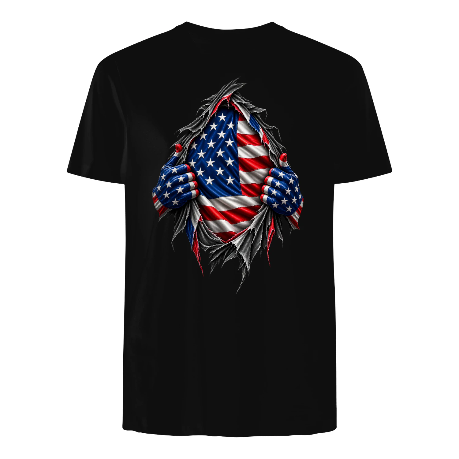 American Pride Ripped Flag T-Shirt – USA Freedom Design