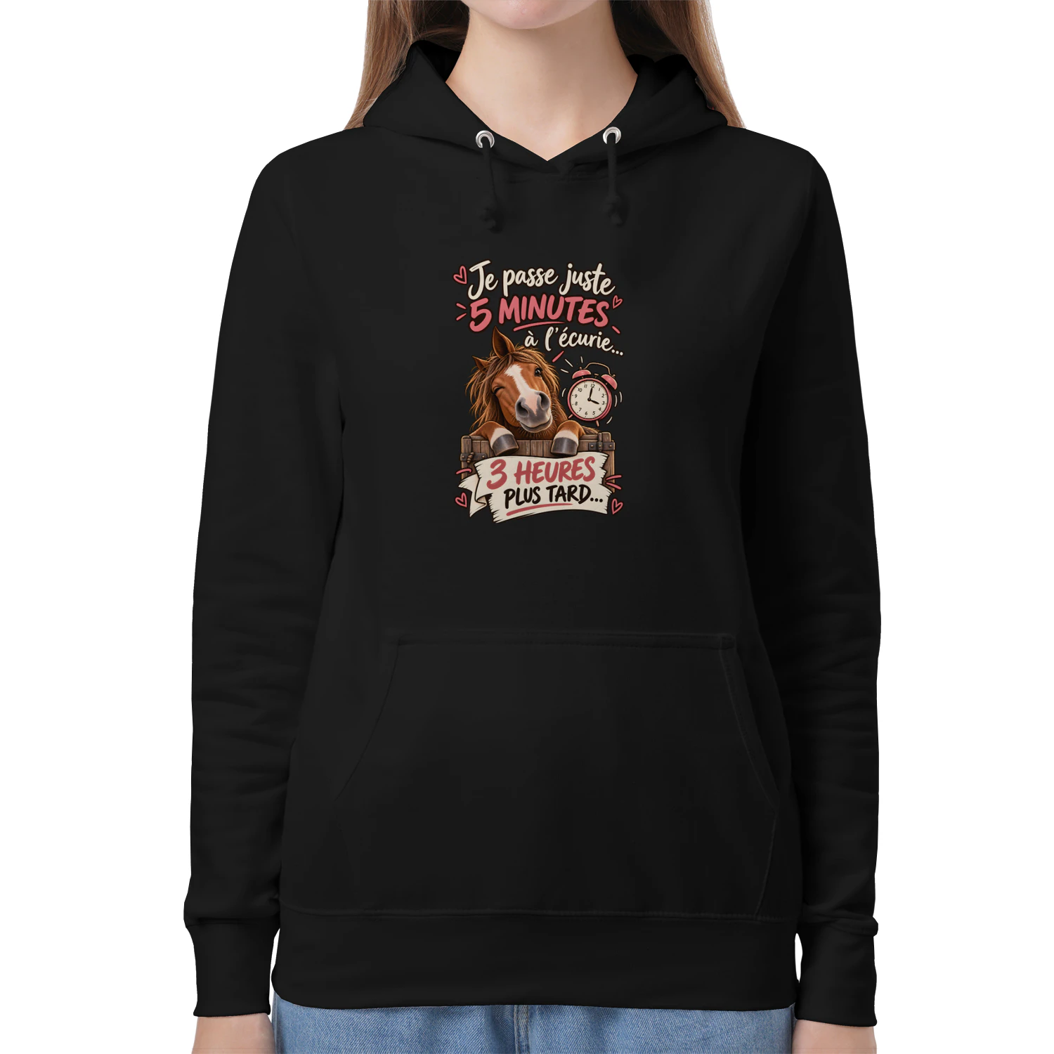 Je passe juste 5 minutes à l’écurie – T-shirt & Sweat Humour Cheval