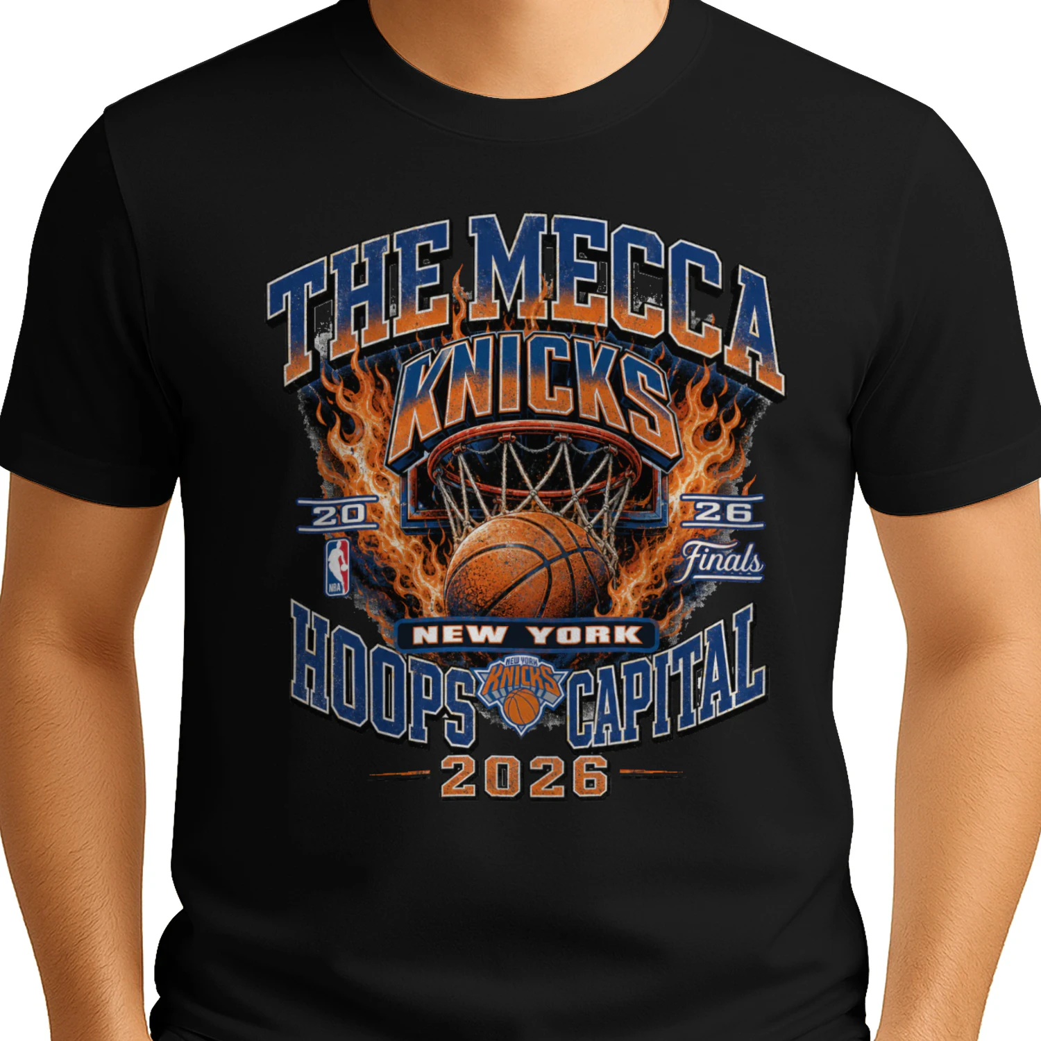 New York Knicks "The Mecca" Hoops Capital 2026 Unisex T-Shirt