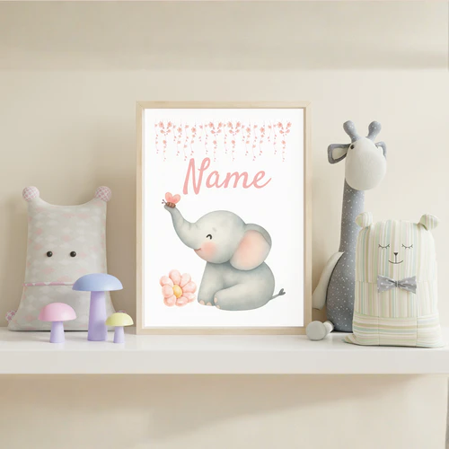Personalisiertes Namensposter für ein Mädchenzimmer