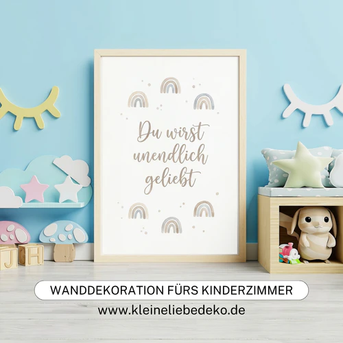Poster Kinderzimmer Waldtiere Boho Aquarell Deko Tierposter mit Spruch Wandbilder Babyzimmer Deko
